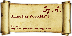 Szigethy Adeodát névjegykártya